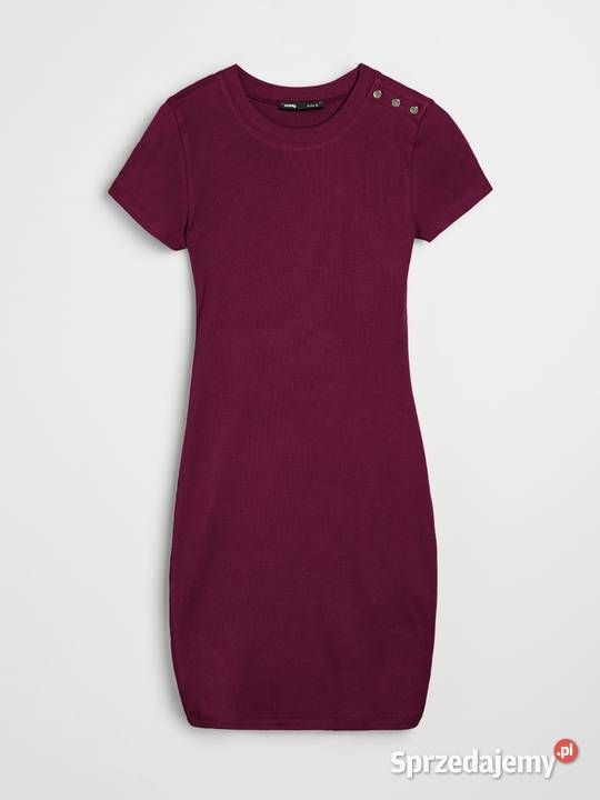 bordowa sukienka Sinsay Olkusz