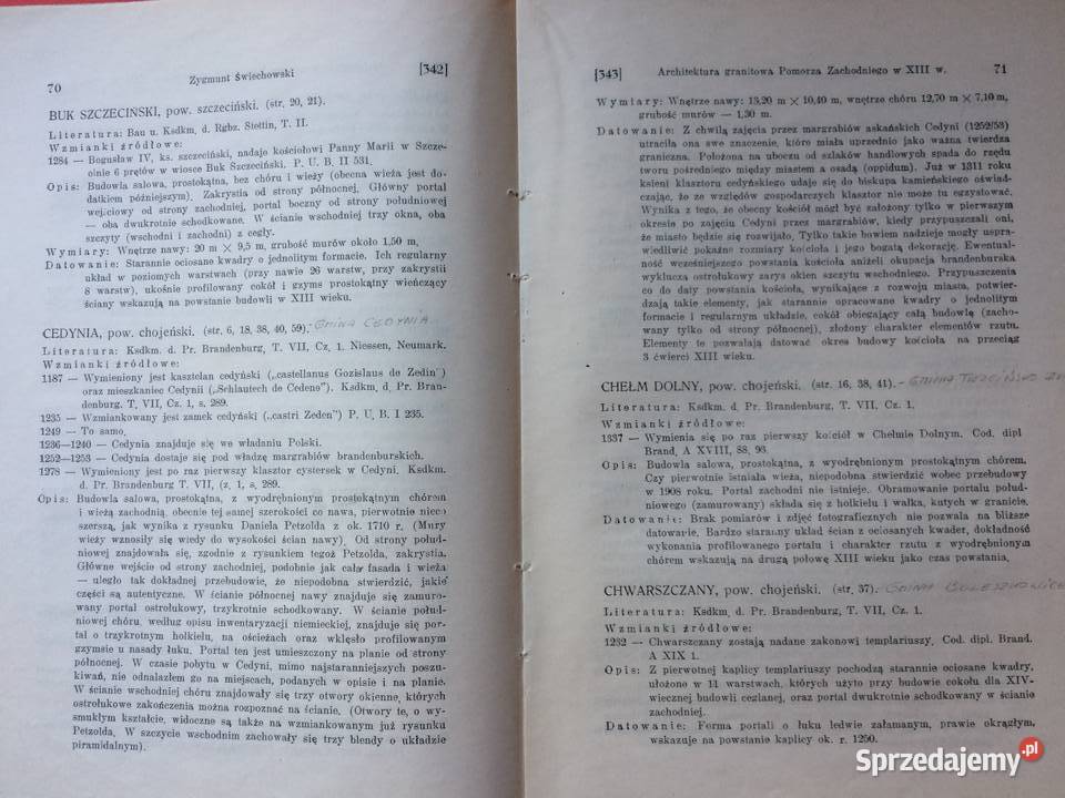 3008 Architektura Granitowa Pomorza Zach W XIII Antykwariat Szczecin