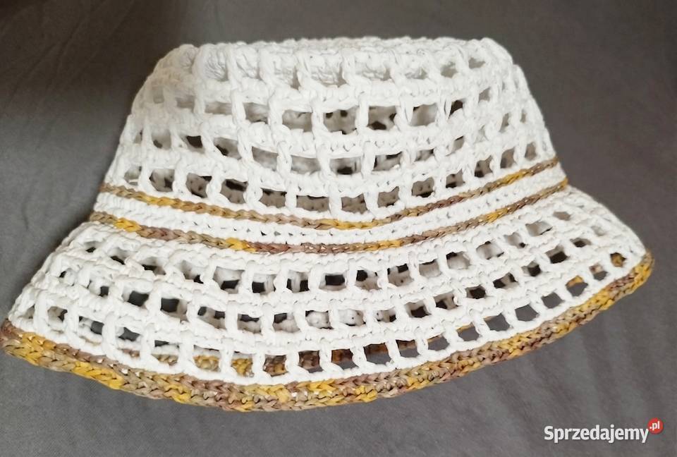 Kapelusz Panama crochet z naturalnej raffii Piotrków Trybunalski
