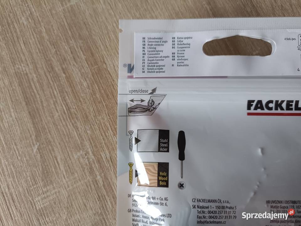 Łączniki kątowe 40x40 mm 4 sztuki plus wkręty