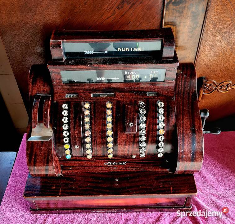 Stara zabytkowa kasa sklepowa NATIONAL Antyki Bydgoszcz sprzedam