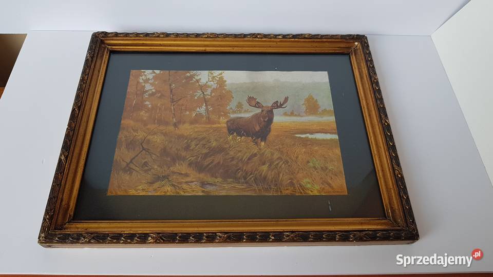 Stary obrazek grafika Hans Schmidt 18771958 śląskie Dąbrowa Górnicza