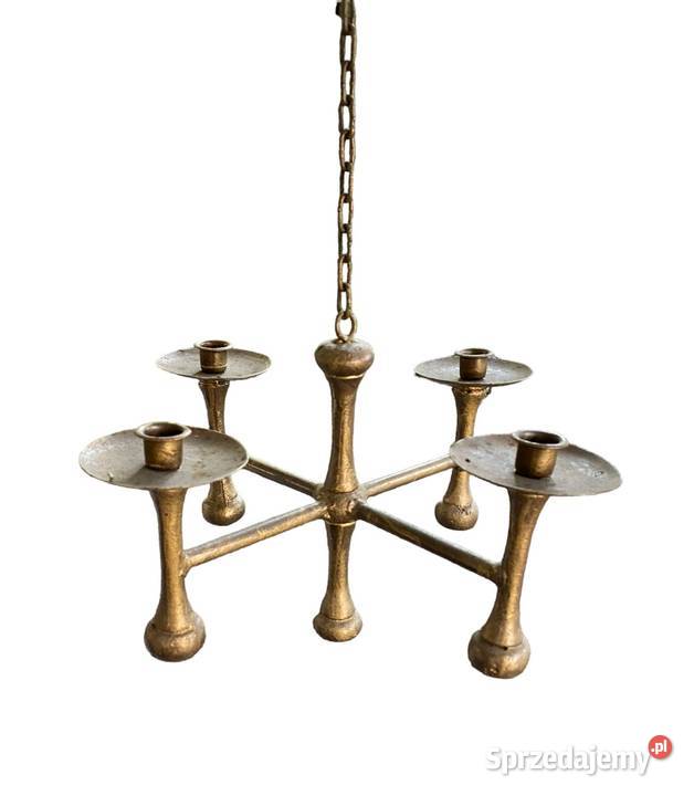 Ludowy świecznik wiszący z kutego żelaza Warszawa sprzedam