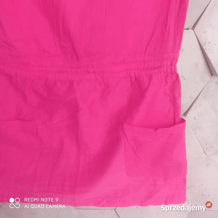 bawełniana sukienka różowa 38 M różowy Lubartów