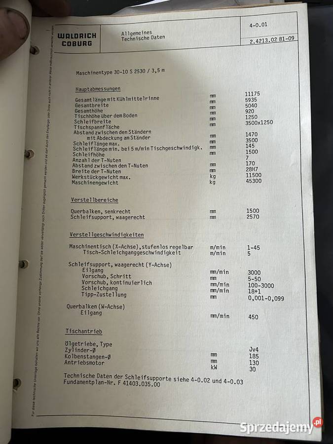 szlifierka waldrich coburg 3010s2530 Głowno sprzedam