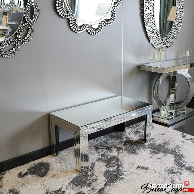 Ława Glamour Szklana Lustrzana Prostokątna