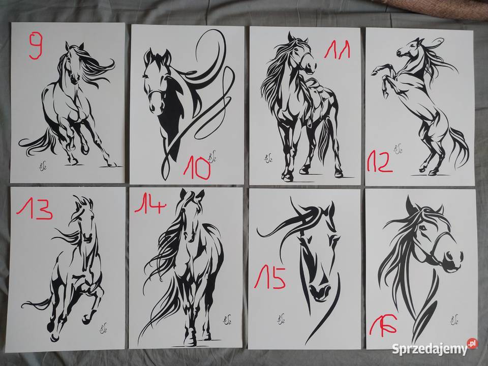 Rysunki seria konie 43 A4 blok t 250 gm2 Malarstwo mazowieckie Warszawa