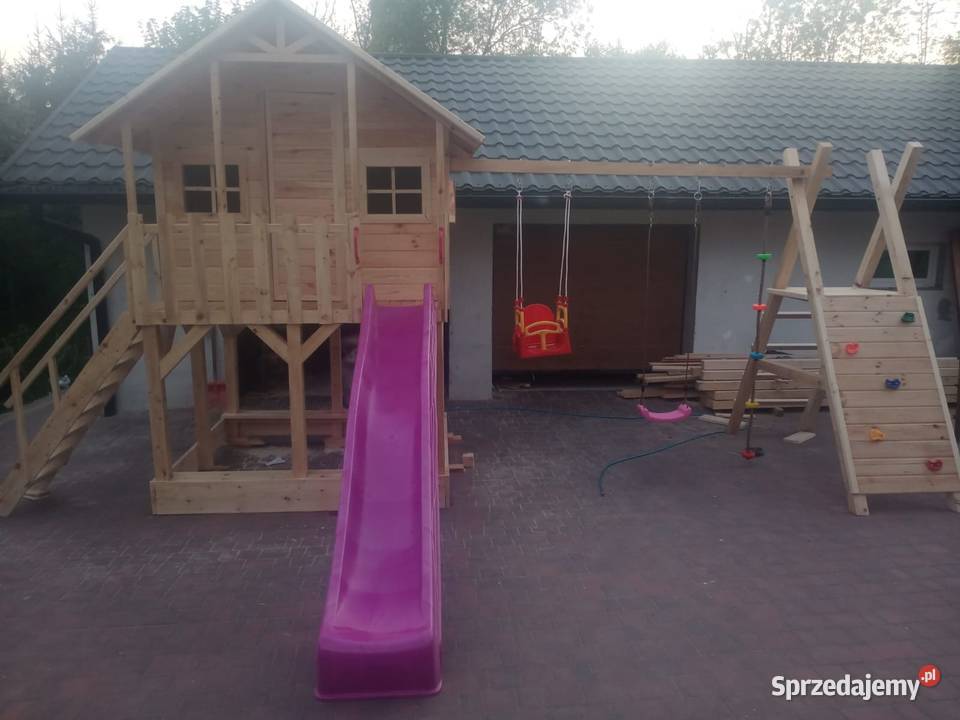 Plac zabaw drewniany domek dzieci podkarpackie