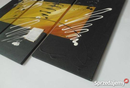 TRYPTYK obraz ręcznie malowany ABSTRAKCJA prezen