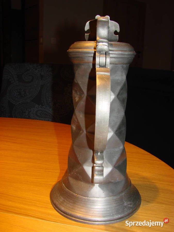 Peltro Etain Pewter Zinn duży cynowy kufel Pruszcz Gdański sprzedam