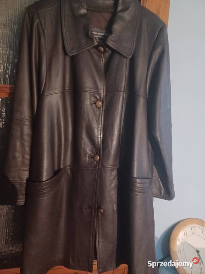 Luksusowy płaszcz skóra cielęca lekki komfortowy