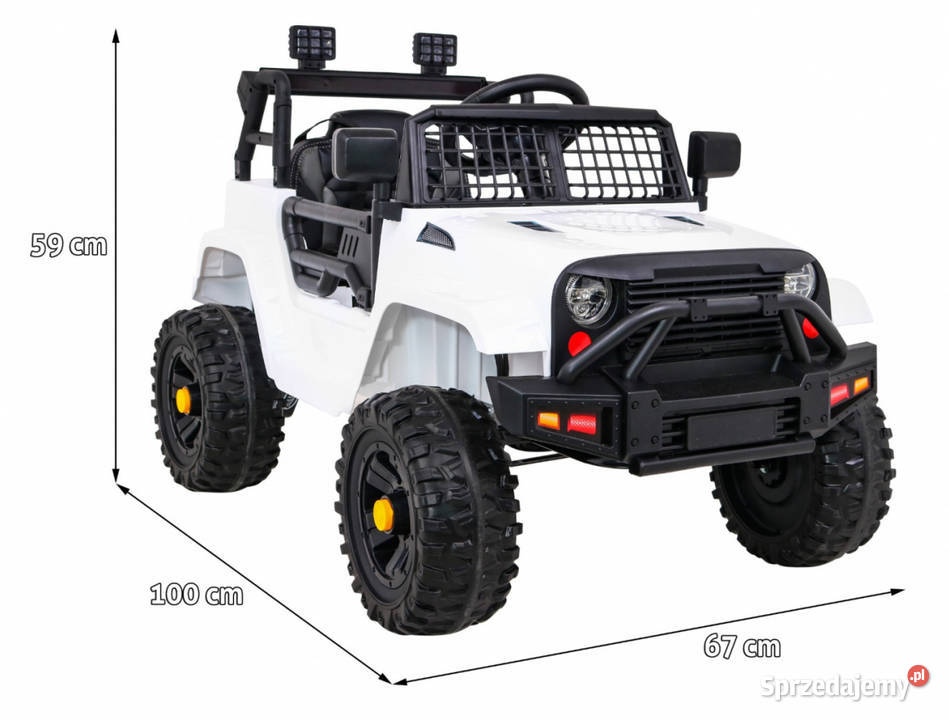 Autko Jeep Dark Night na akumulator dzieci Biały Łopuszno