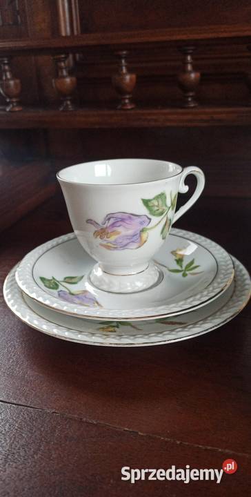 Śliczna Filiżanka z talerzykiem deserowym CT Gdańsk