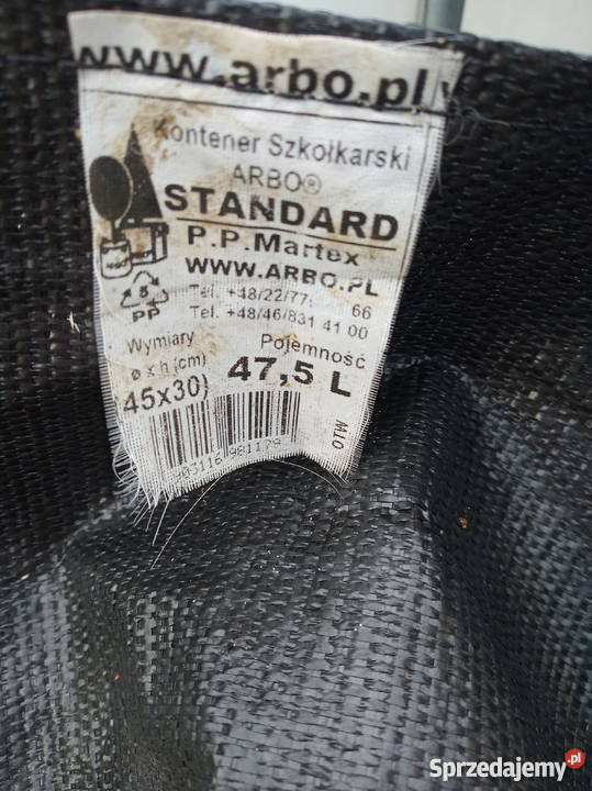 Kontener szkółkarski Doniczki materiałowe 475 l małopolskie Kraków sprzedam