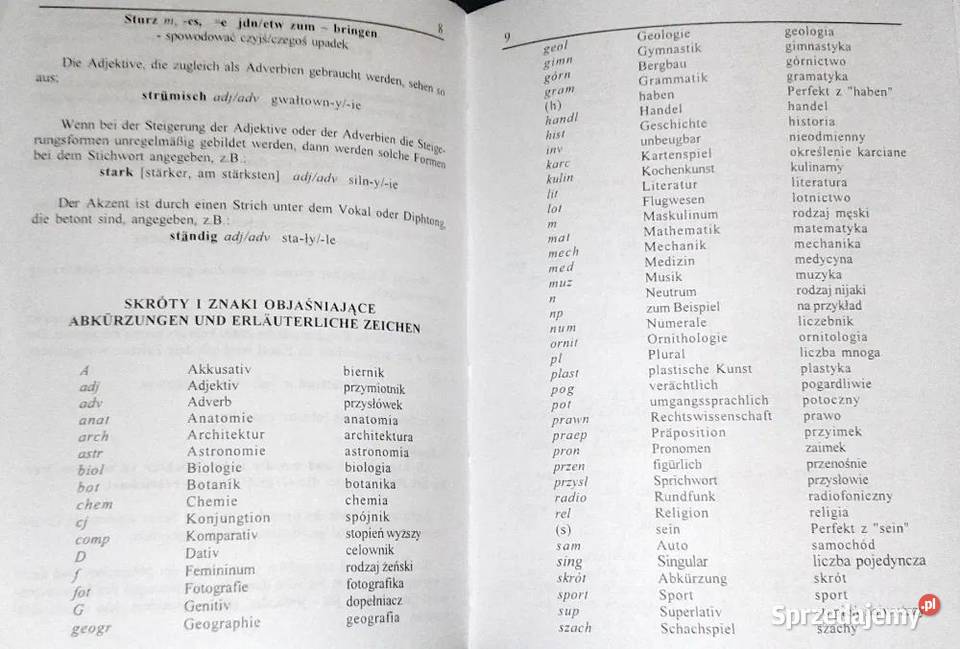 Słownik niemieckopolski polskoniemiecki A Chełm