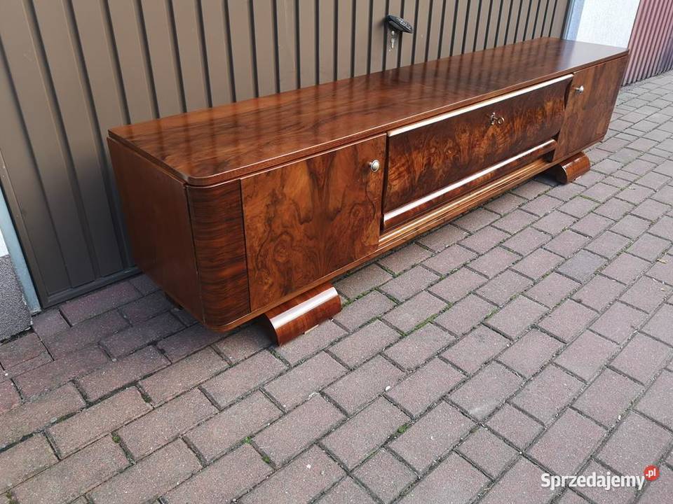 Komoda ARTDECO Orzech Unikatowa Niska RTV Stara Swarzędz