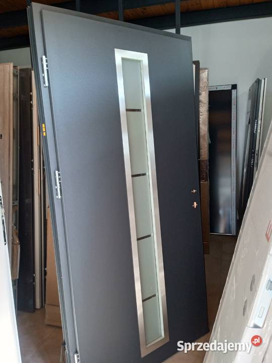 Drzwi z przeszkleniem antracyt 110x220 Łabiszyn sprzedam
