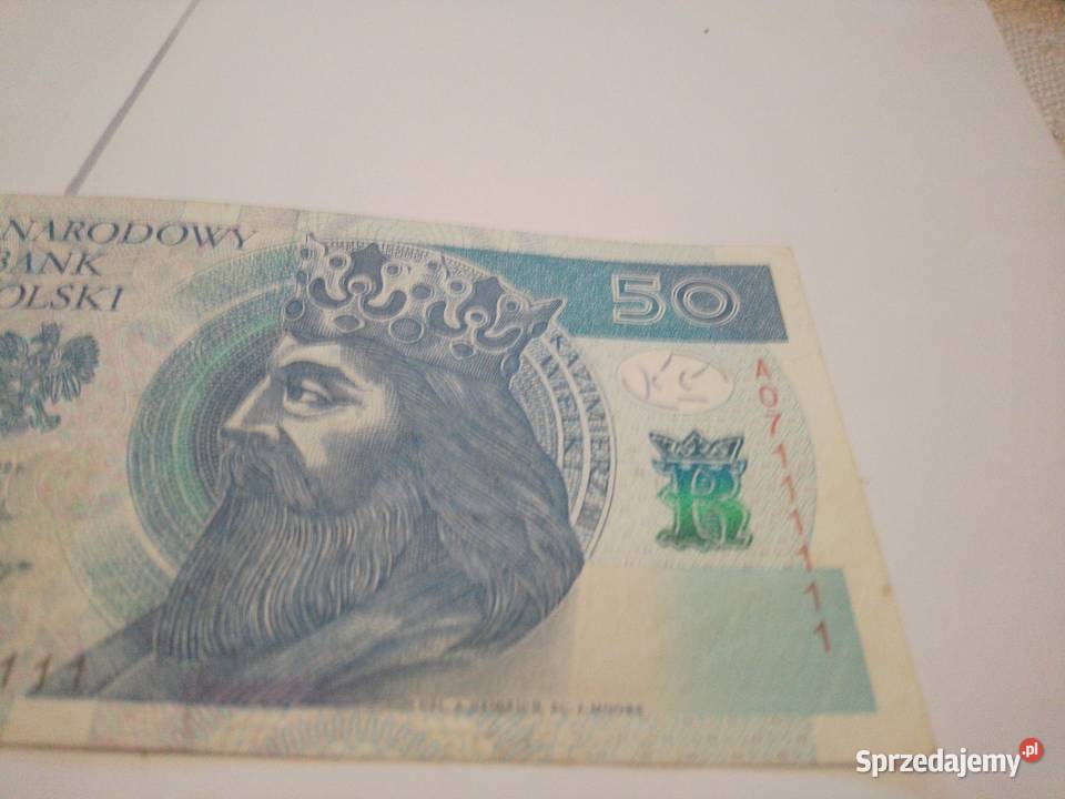 Banknot 50zl AO7111111 małopolskie Kraków sprzedam