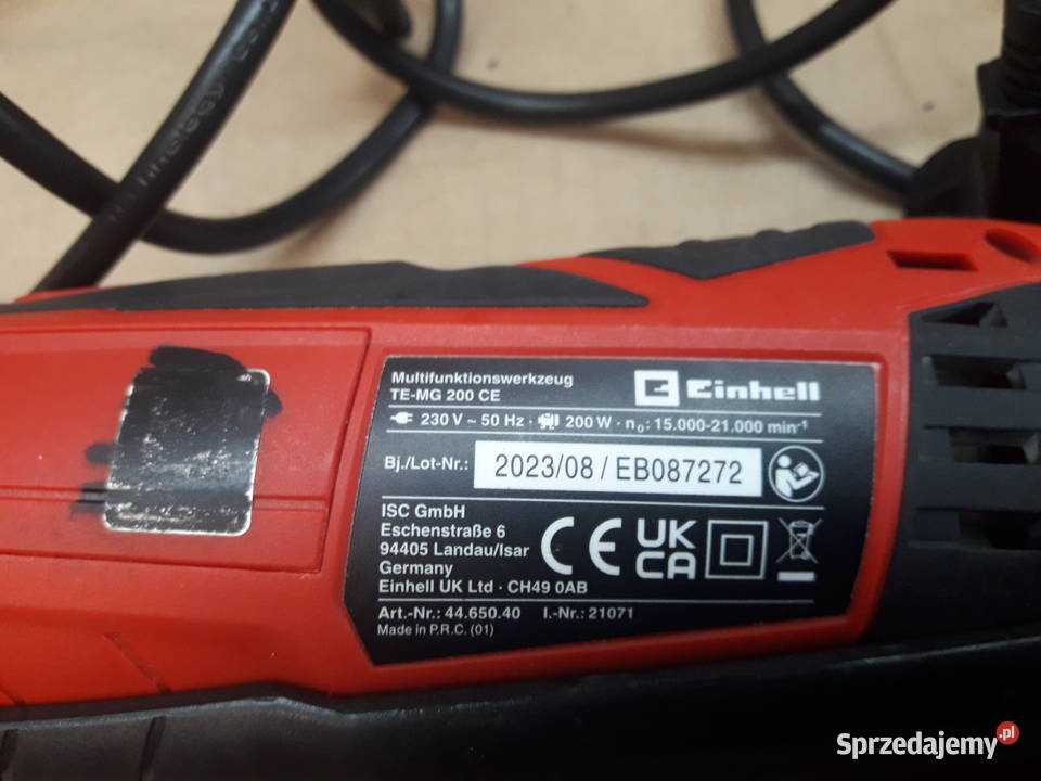 Narzędzie wielofunkcyjne Einhell TEMG 200 CE Szlifierki oscylacyjne zachodniopomorskie Mirosławiec