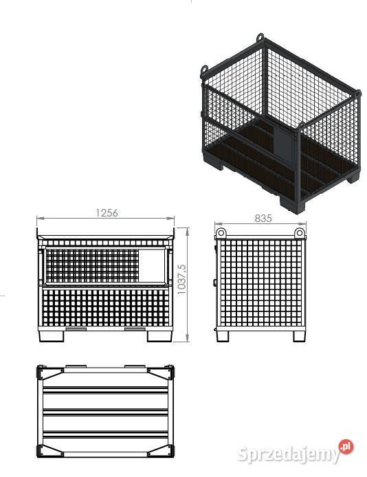 Kosz budowlany osiatkowany z uchylną klapą i Leszno