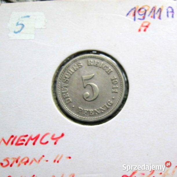 Niemcy 5 Reichspfennig 1911r A Kalisz