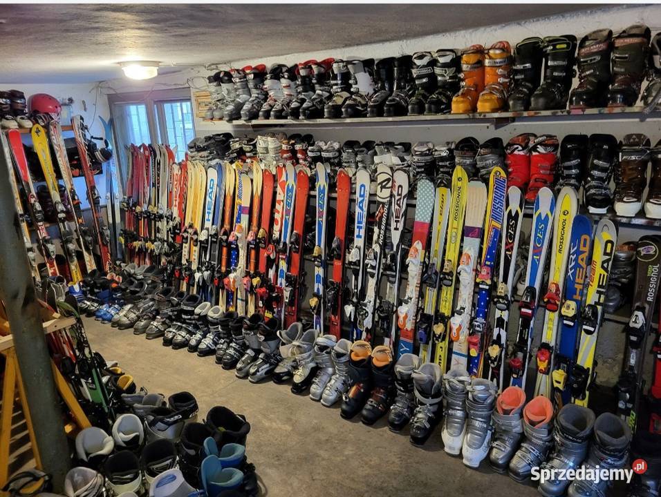 Narty zjazdowe buty narciarskie kijki Kołaczyce