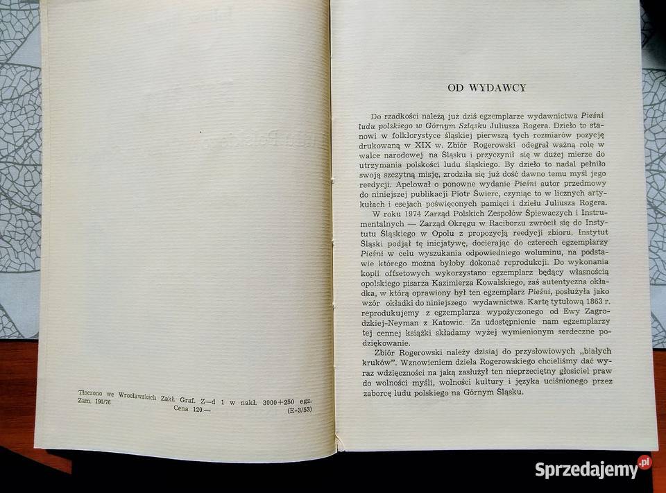 Pieśni ludu polskiego w Górnym Szląsku Żory sprzedam