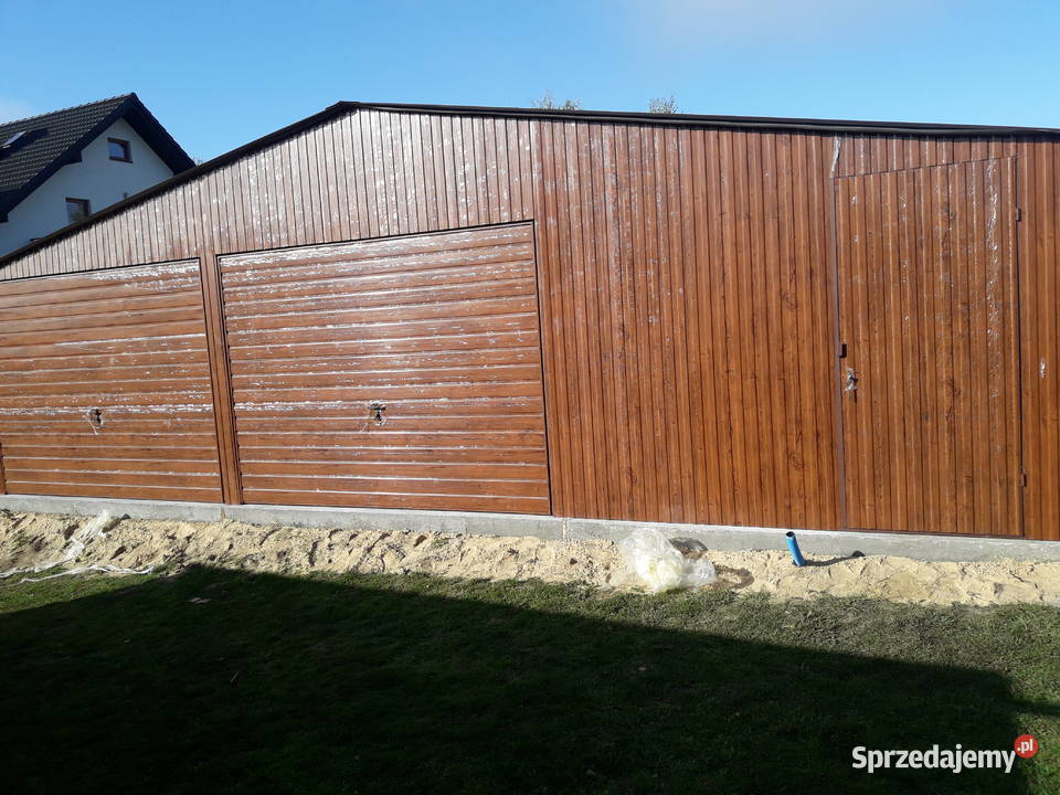 Duży Garaż Blaszany w kolorze ORZECH Magazyn Czarnków