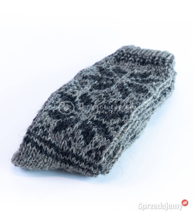 Wysokie wełniane skarpetki z góralskim wzorem Szaflary