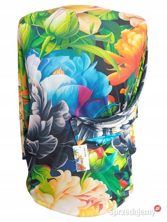 BLUZKA MOCNO ELASTYCZNA niebieski kwiat 23XL Pątnów