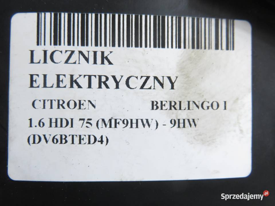 LICZNIK CITROEN BERLINGO I 16 HDI 9659364580 osobowe Liczniki i zegary Części samochodowe