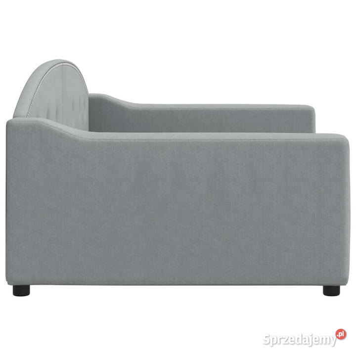 Sofa z funkcją spania jasnoszara obita tkaniną Warszawa