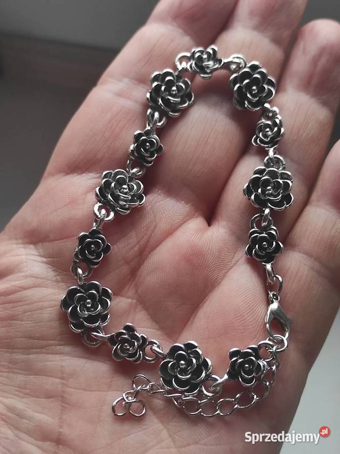 Bransoletka kwiatowa rżana elegancka vintage zachodniopomorskie Wrzosowo