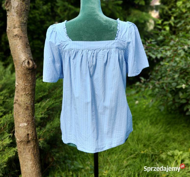Niebieska bluzka w paski M 38 bawełna My Szczecin
