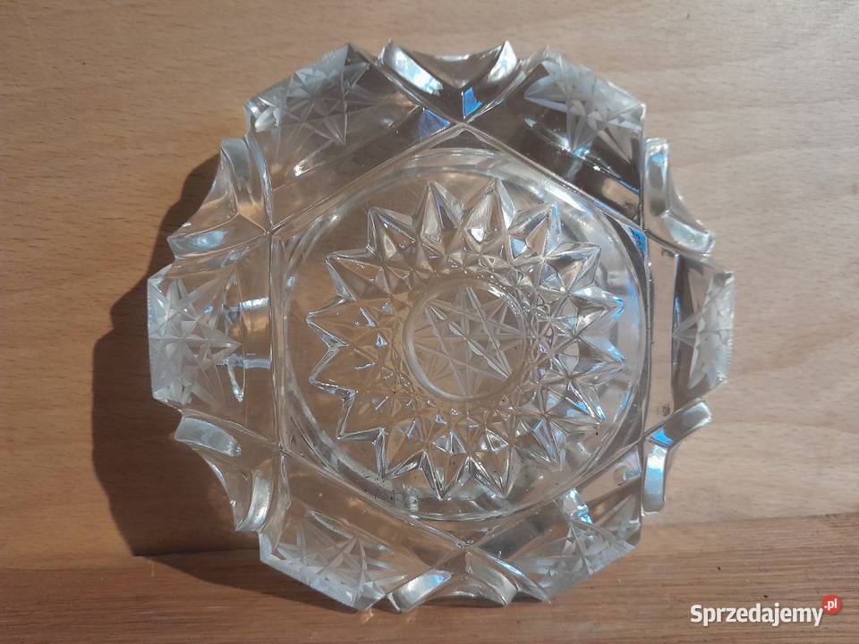 Stara kryształowa popielnica zabytek PRL retro Dąbrowa Górnicza