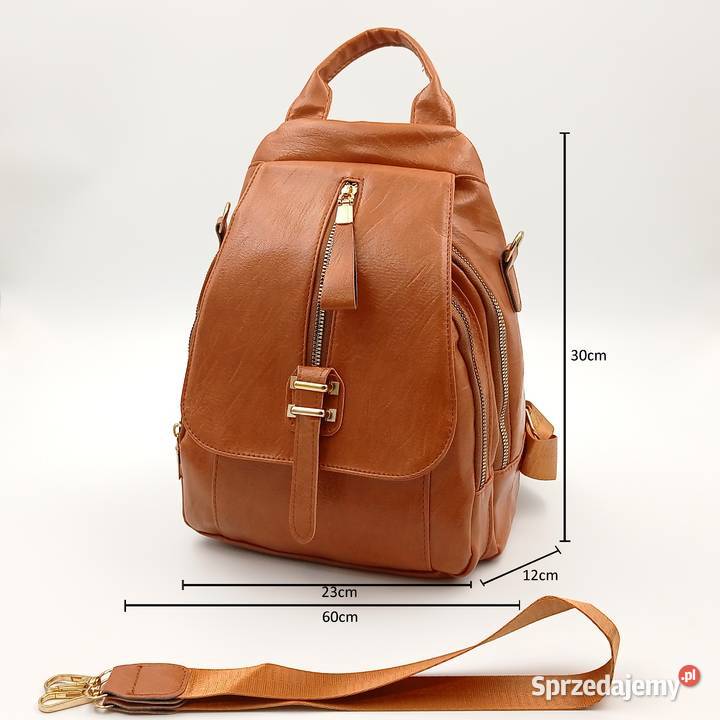 Plecak damski skórzany z klapą Mochila Bolsos Zawiercie