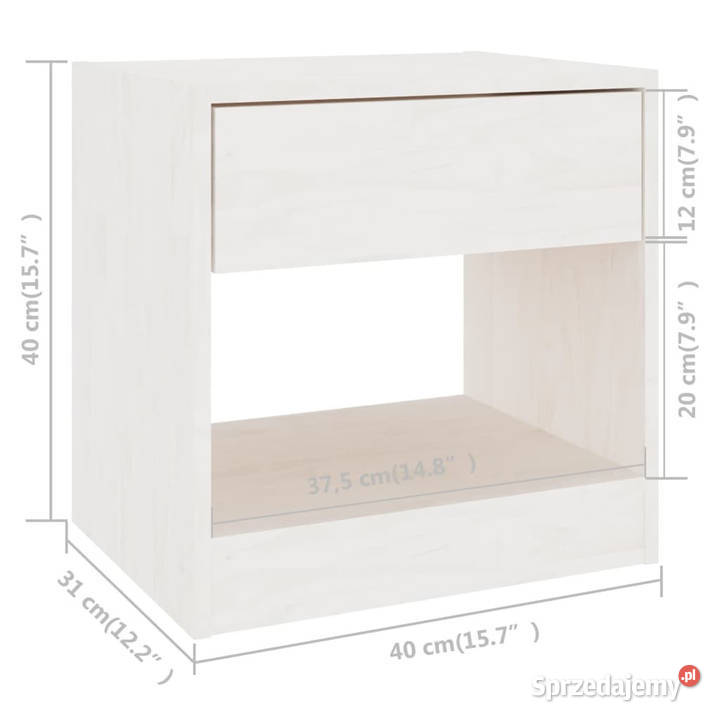 Szafka nocna biała 40x31x40 lite drewno sosnowe Warszawa sprzedam