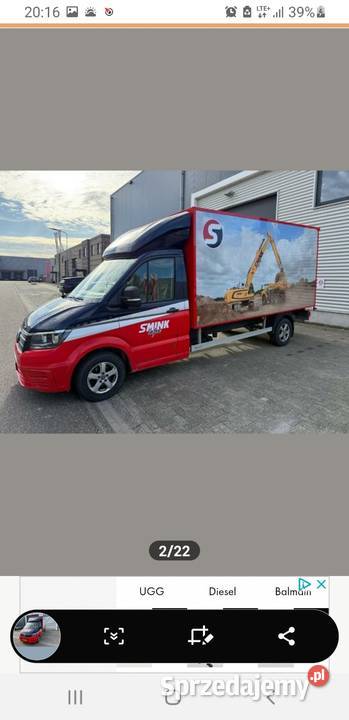 VW Crafter 20Tdi Najdłuższa Oś L4 2018r nieuszkodzony Ciechanowiec