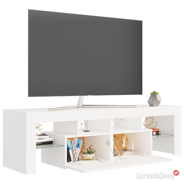 Szafka pod TV z oświetleniem LED biała Warszawa