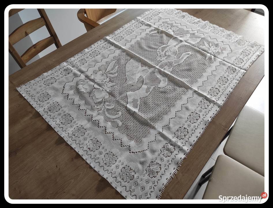 Prostokątny obrus zając wielkanoc ok 75 cmx 108