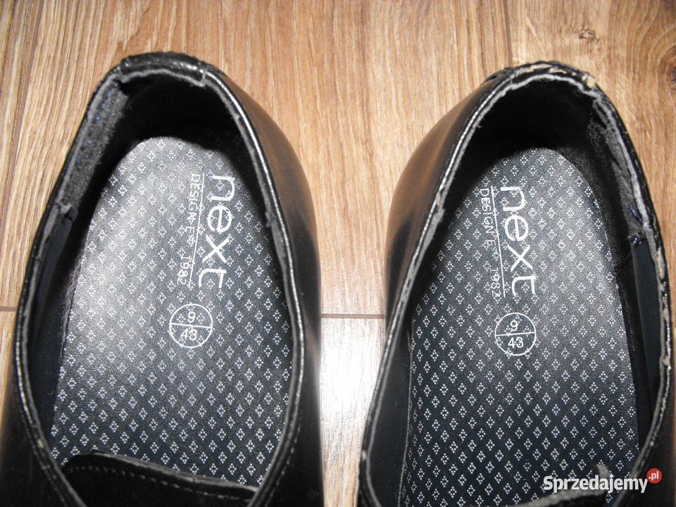 Buty NEXT EUR43 28 Skóra czarne pantofle stan 28cm Białystok