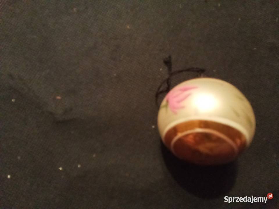 Bombka mała z kwiatami malowana PRL Warszawa