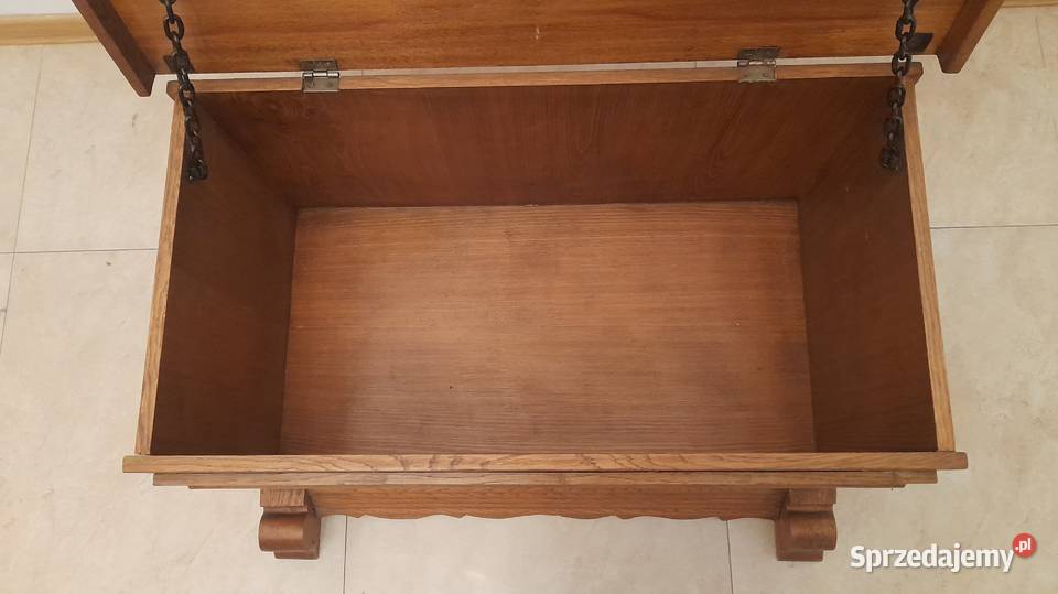 Skrzynia drewniana kufer z litego drewna