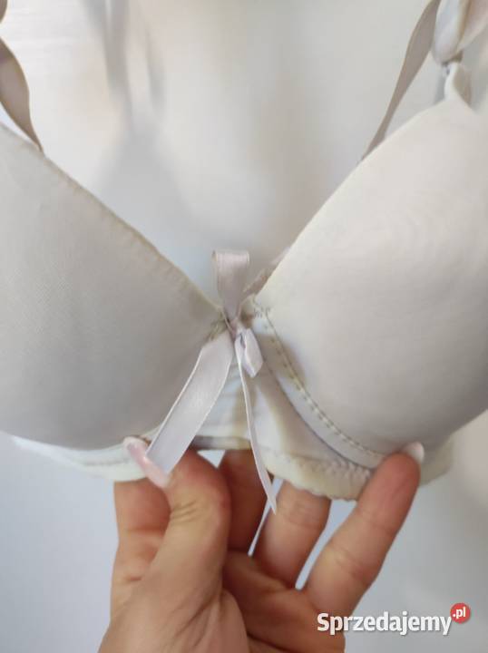 stanik push up biustonosz biały kobiecy bardotka 0cm sprzedam