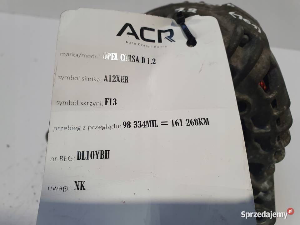 ALTERNATOR Opel Corsa D 12 16V bosch A12XER osobowe Chełm