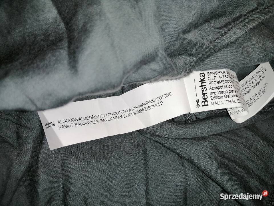 BERSHKA szara bluzka z koronką szersze rękawy Leszno