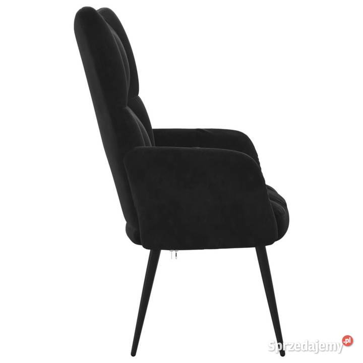 Fotel czarny obity aksamitem WM328079 Fotele Warszawa sprzedam