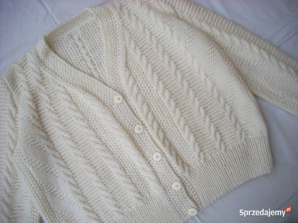 Sweter Kremowy na drutach 44 46 Nowy Sącz