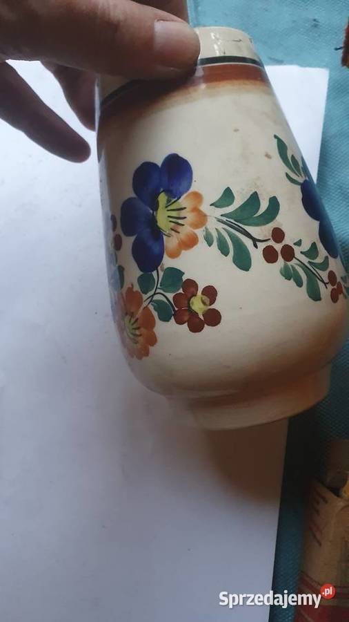 Fajansowy wazon Włocławek 1970 Sygnowany Ręcznie Warszawa