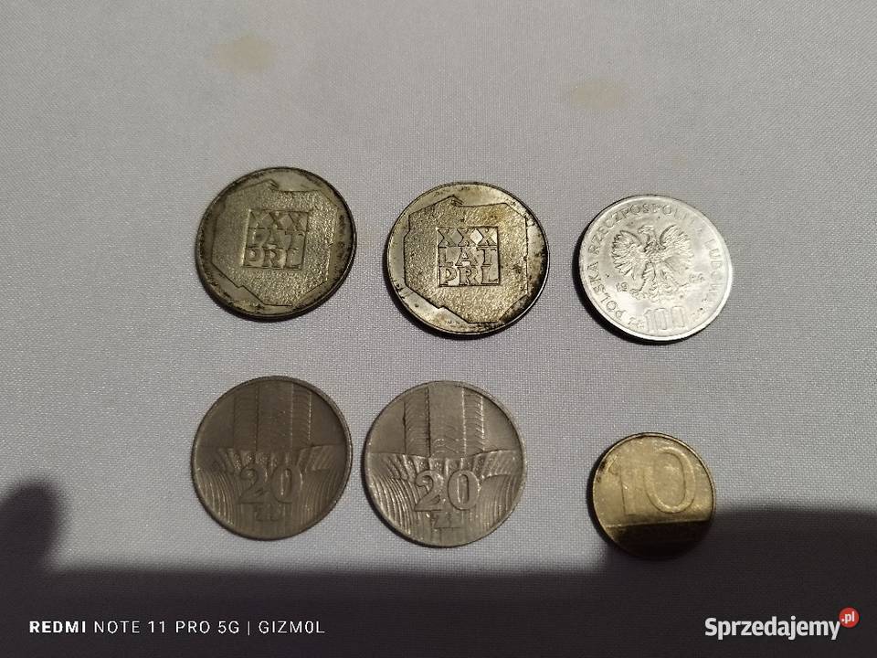 PRL monety stare 100 200 złoty 20 złoty i 5 groszy